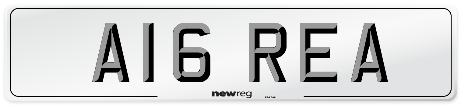 A16 REA Number Plate from New Reg